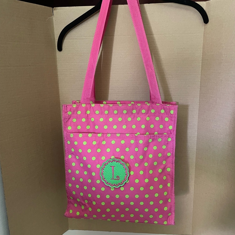 Pink Polka Dot Tote Bag